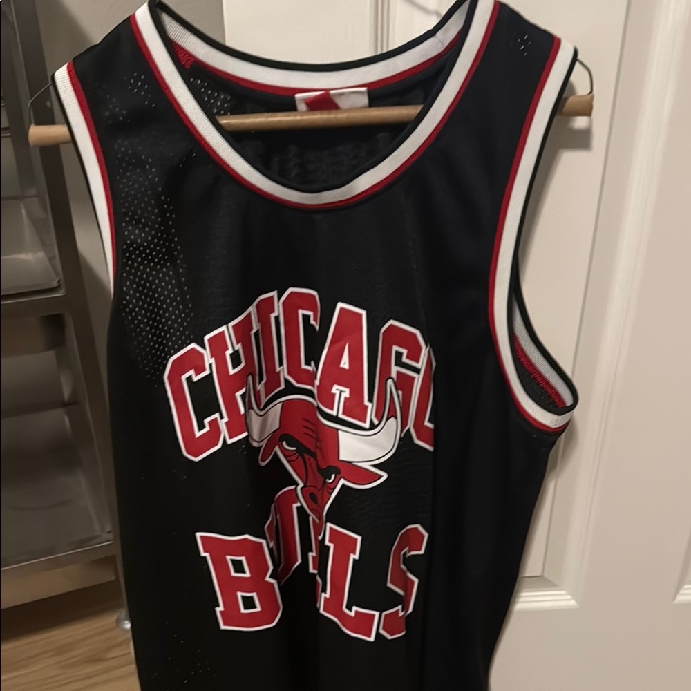 Mitchell & Ness Black and Red Chicago Bulls Tank Top